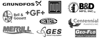 B & D Mfg. Inc., Geo-Flo Products Corp, Centennial Plastics, Central Plastics, Grundfos, K-Flex, Armacell, Nupi, Merrill Manufacturing, and Ideal B & D Mfg. Inc., Geo-Flo Products Corp, Centennial Plastics, Central Plastics, Grundfos, K-Flex, Armacell, Nupi, Merrill Manufacturing, and Ideal